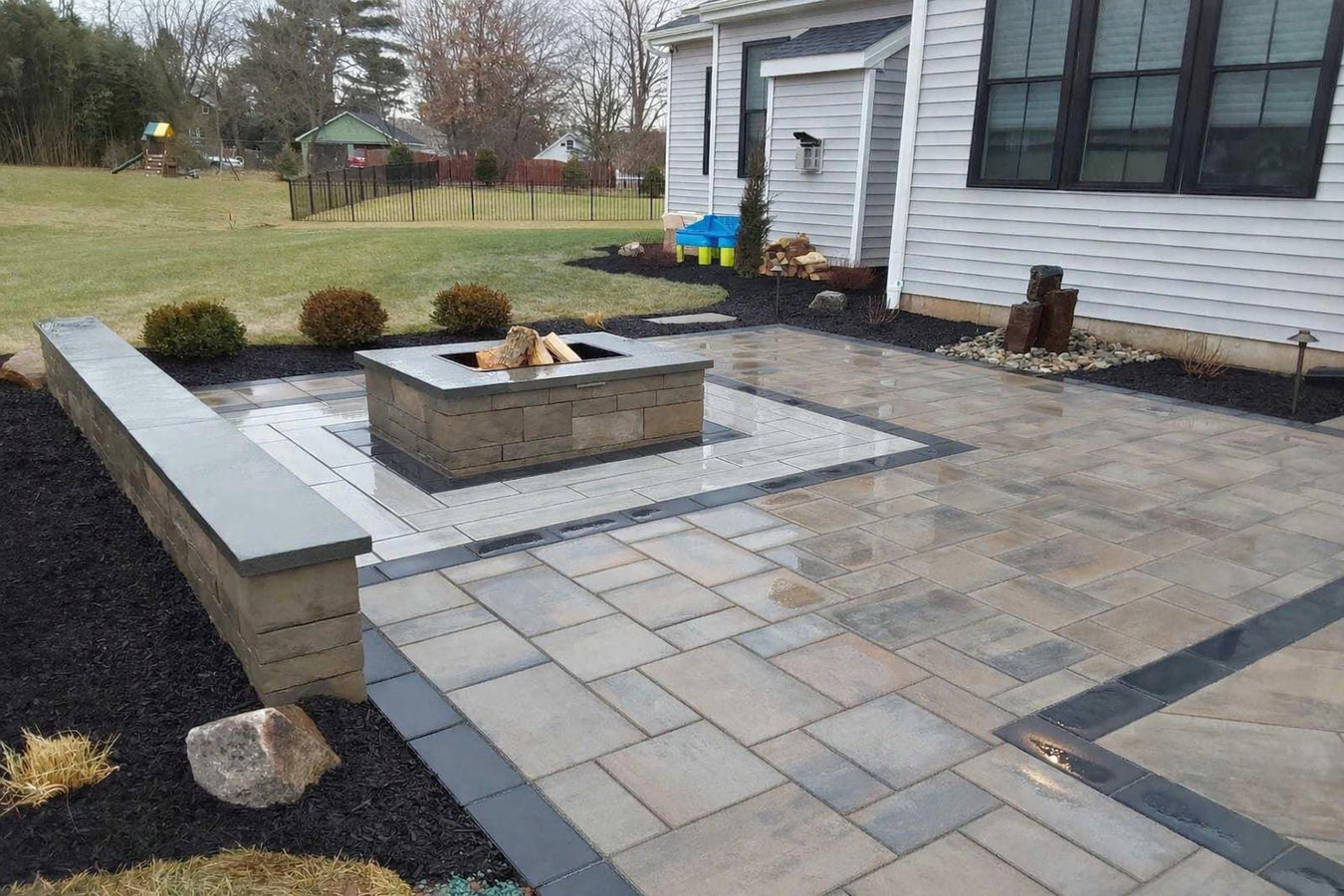 Concrete patio construction